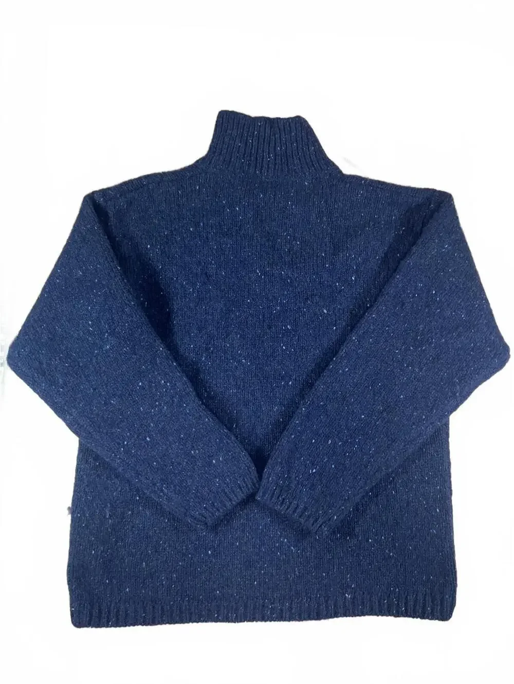 Eddie Bauer Men's Navy Blue 100% Wool Half-Zip Sweater Medium - Picture 4 of 5
